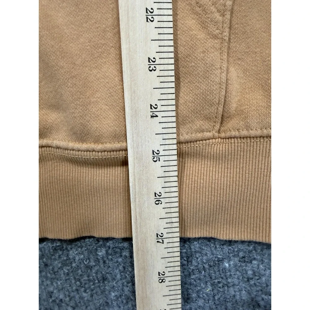 The North Face Hoodie Mens Large Beige Fleece‎ Pullover Big Logo Kangaroo Pocket